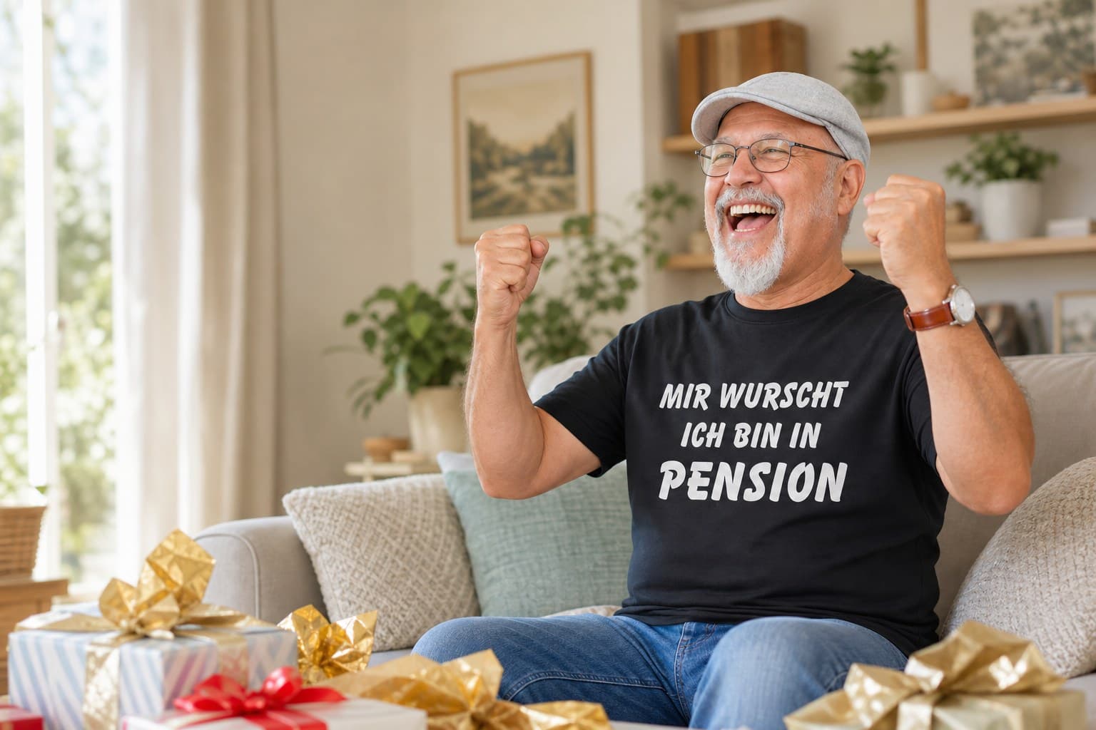 Mann im T-Shirt Mir wurscht, ich bin in Pension – Top-tees-at.com