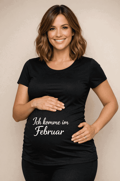 Schwangerschafts T-Shirt ich komm im Februar