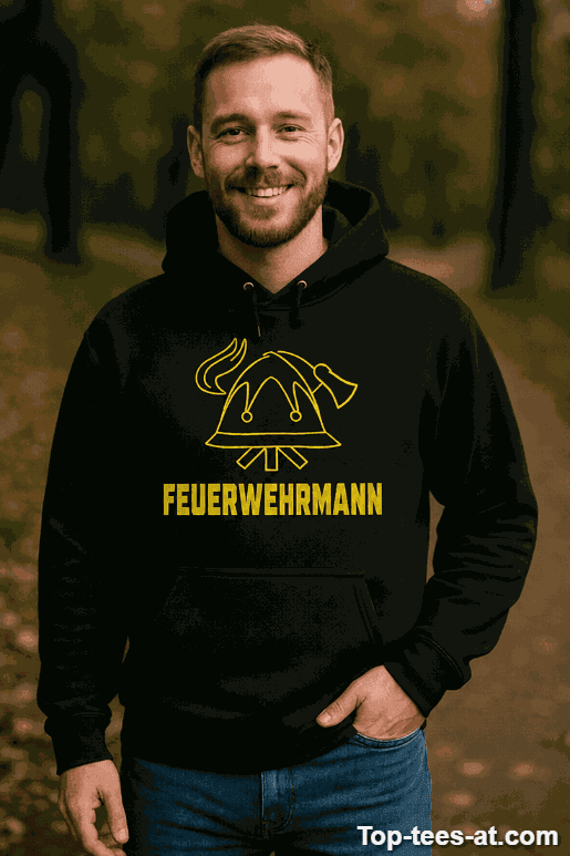 Lustiger Hoodie Feuerwehrmann mit Helm