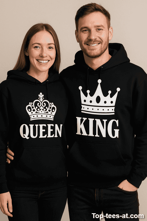Pärchen Hoodie King mit Krone für ihn
