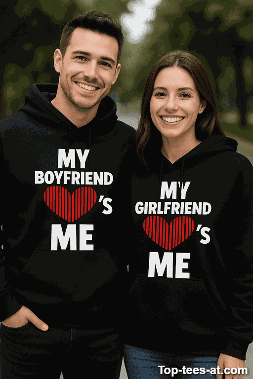 Pärchen Hoodie My Boyfriend Girlfriend Loves Me